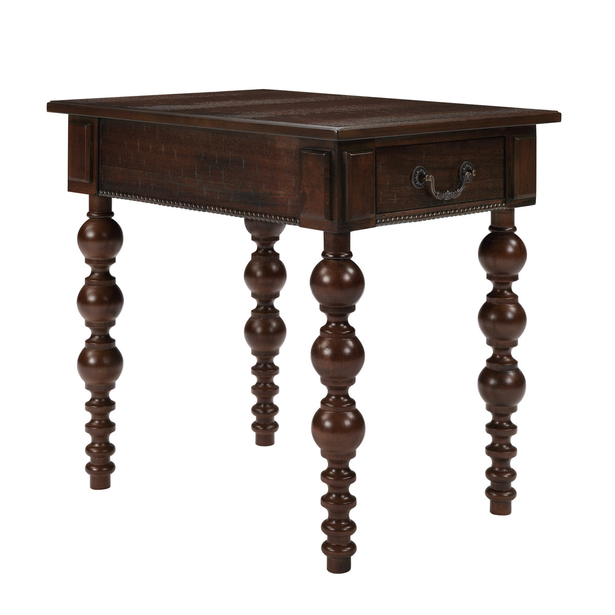 Solid Wood End Table with Drawer in Espresso Finish, photo 8 of 15
