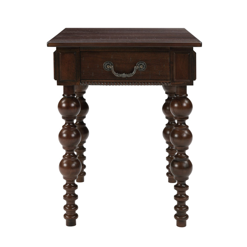Solid Wood End Table with Drawer in Espresso Finish, photo 9 of 15