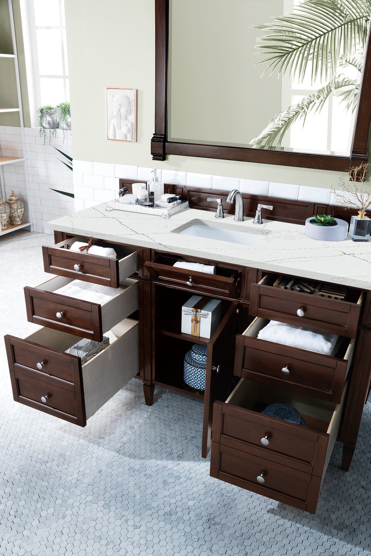 James Martin Brittany 60" Single Bathroom Vanity, Burnished Mahogany, view 36