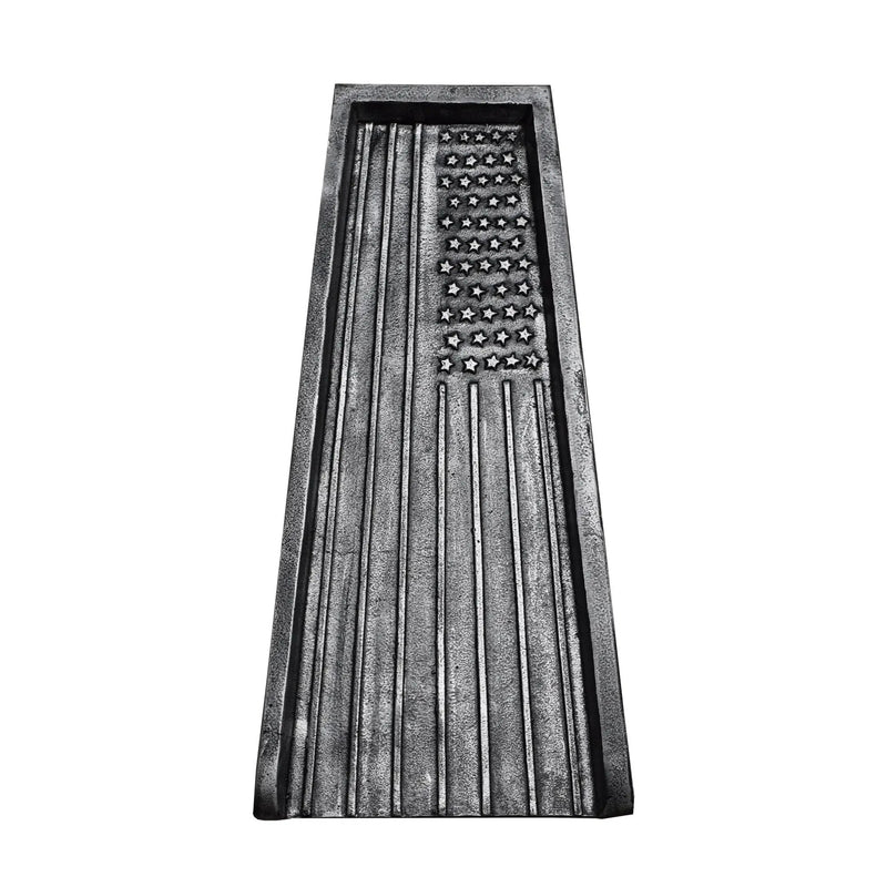 Silver American Flag 24-in Cast Aluminum Downspout Gutter Splash Block by Sharicks