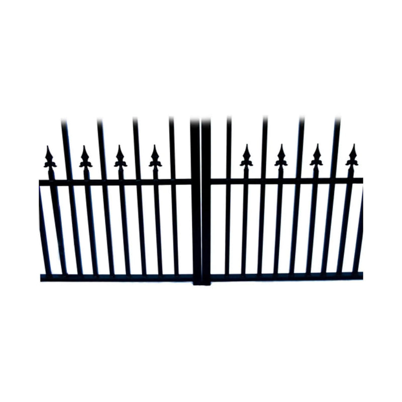 [12-18FT] Heavy-Duty Prague-Style Powder-Coated Galvanized Steel Dual Swing Driveway Gate (SAK48530) by SAKSBY WHOLESALE