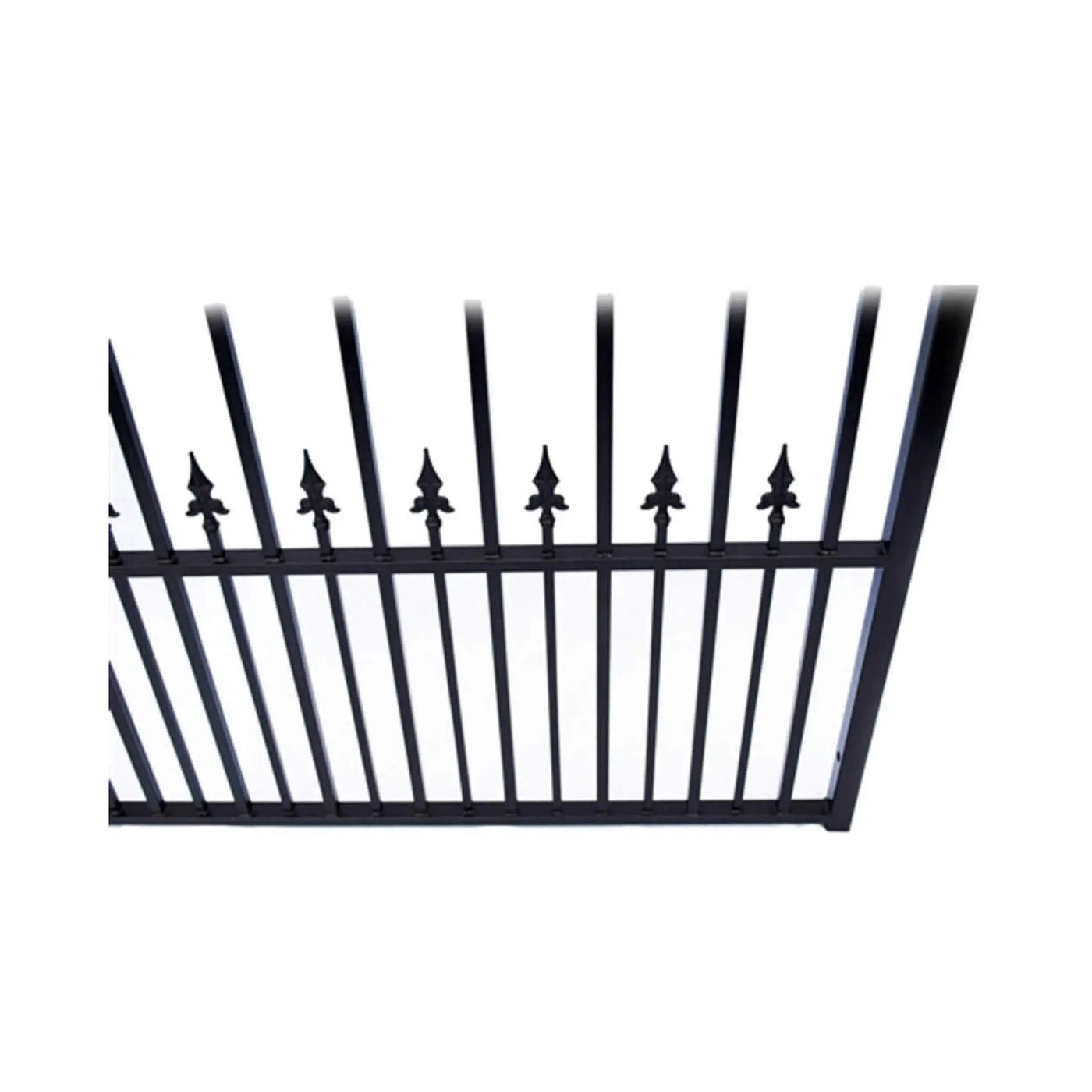 [12-18FT] Heavy-Duty Prague-Style Powder-Coated Galvanized Steel Dual Swing Driveway Gate (SAK48530) by SAKSBY WHOLESALE