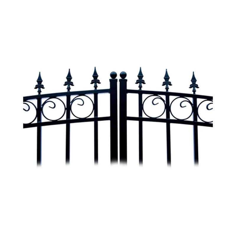 [12-18FT] Heavy-Duty Prague-Style Powder-Coated Galvanized Steel Dual Swing Driveway Gate (SAK48530) by SAKSBY WHOLESALE