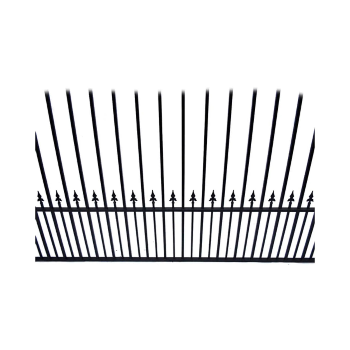 [12-18FT] Heavy-Duty Prague-Style Powder-Coated Galvanized Steel Dual Swing Driveway Gate (SAK48530) by SAKSBY WHOLESALE