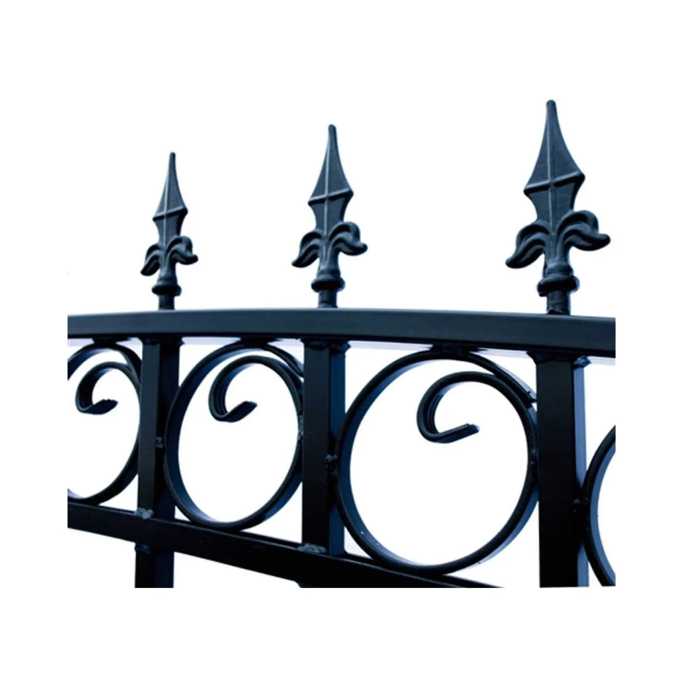 [12-18FT] Heavy-Duty Prague-Style Powder-Coated Galvanized Steel Dual Swing Driveway Gate (SAK48530) by SAKSBY WHOLESALE
