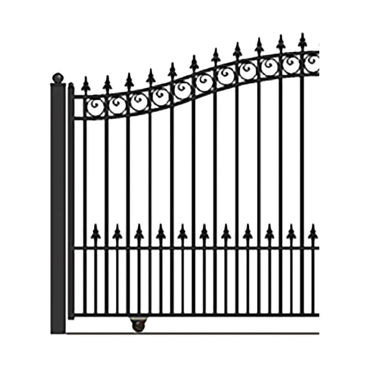 [12-18FT] Heavy-Duty Prague-Style Premium Steel Sliding Driveway Gate (SAK71492) by SAKSBY WHOLESALE