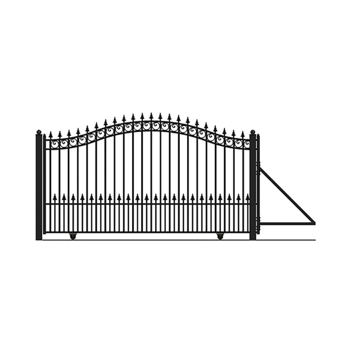 [12-18FT] Heavy-Duty Prague-Style Premium Steel Sliding Driveway Gate (SAK71492) by SAKSBY WHOLESALE