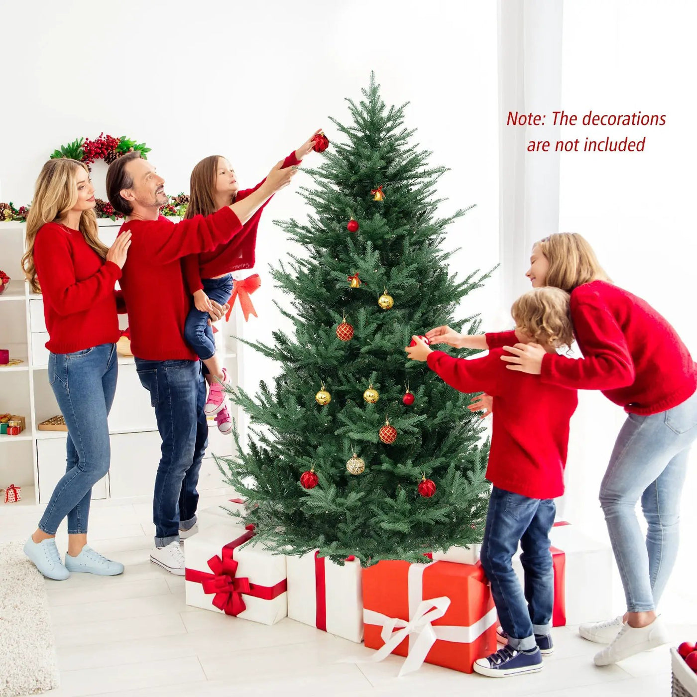 6 FT Pre-Lit Artificial Hinged Xmas Tree with 778 PVC and PE Branch Tips by DirectDeals