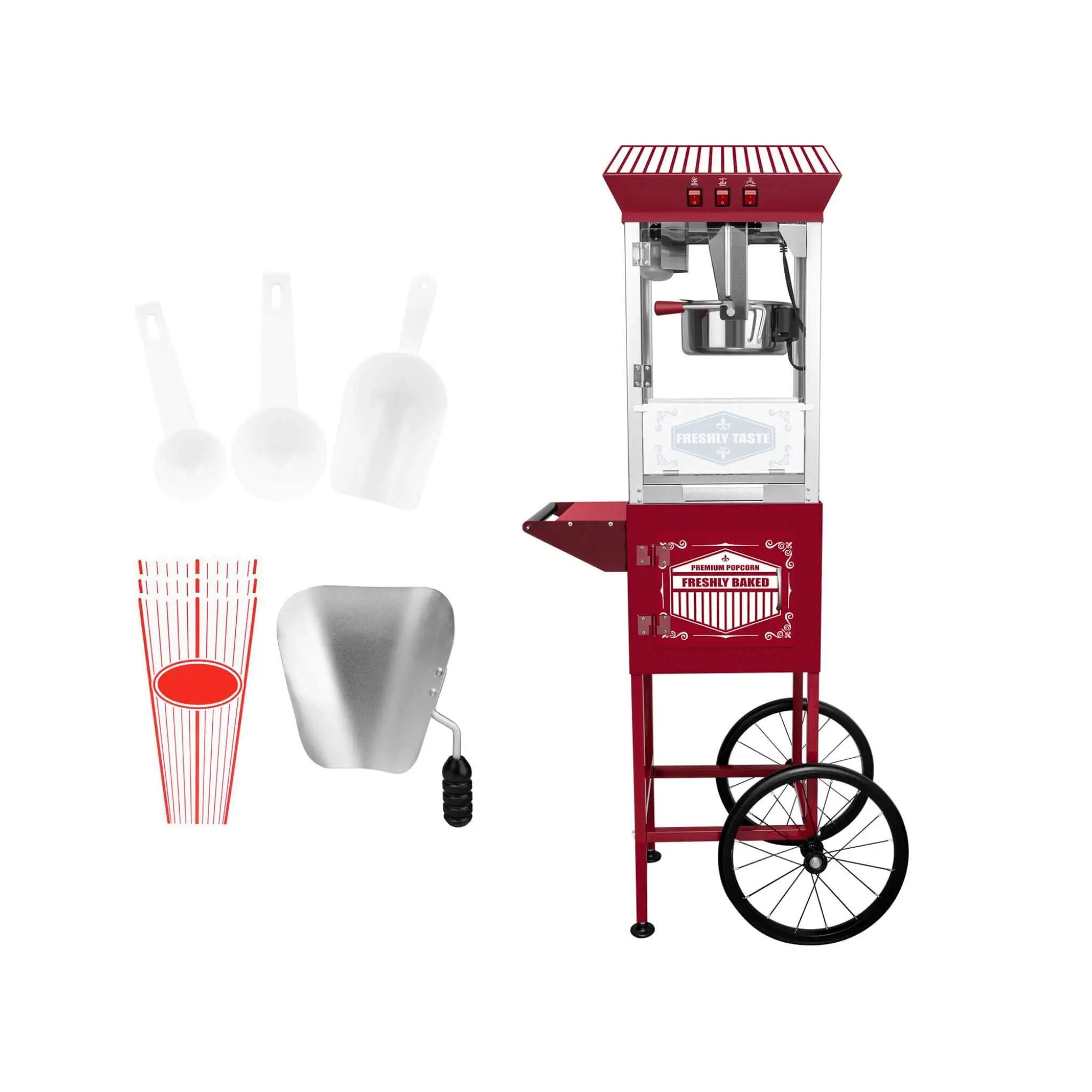 Premium 12-Ounce Movie Theater-Style Popcorn Machine With Cart (SAK84156) by SAKSBY WHOLESALE