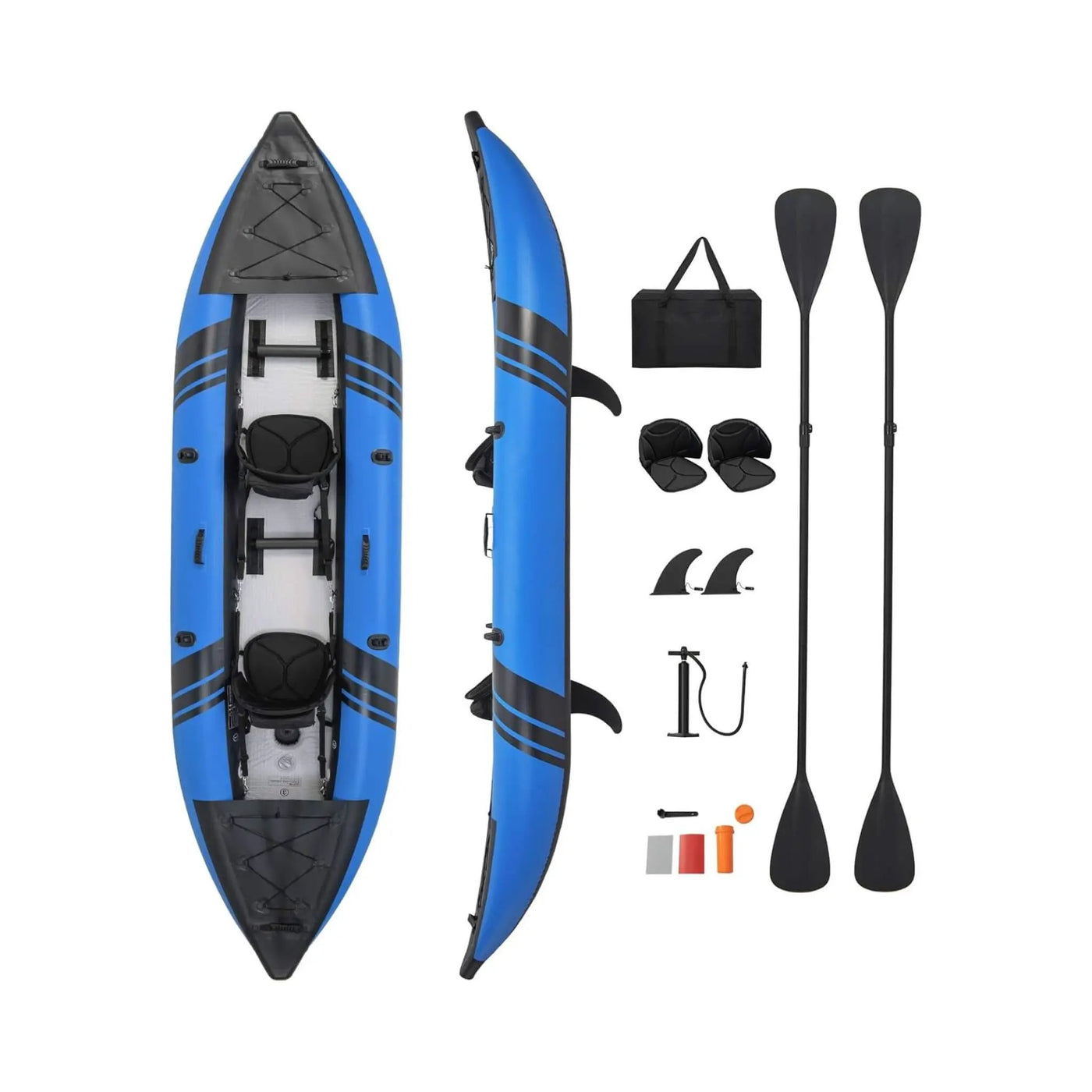 Premium 12FT 2-Person Inflatable Tandem Kayak Kit With Pump And Paddles (SAK94816) by SAKSBY WHOLESALE