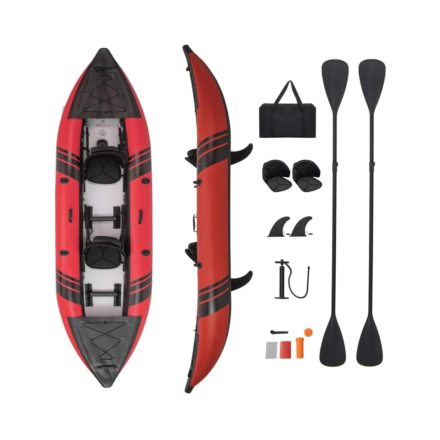 Premium 12FT 2-Person Inflatable Tandem Kayak Kit With Pump And Paddles (SAK94816) by SAKSBY WHOLESALE