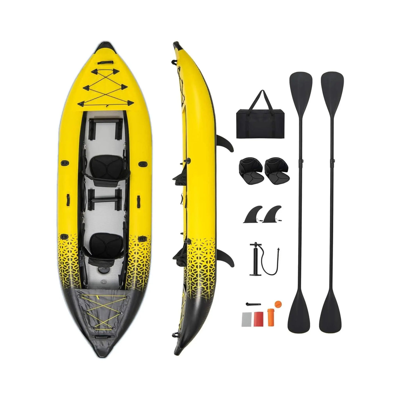 Premium 12FT 2-Person Inflatable Tandem Kayak Kit With Pump And Paddles (SAK94816) by SAKSBY WHOLESALE