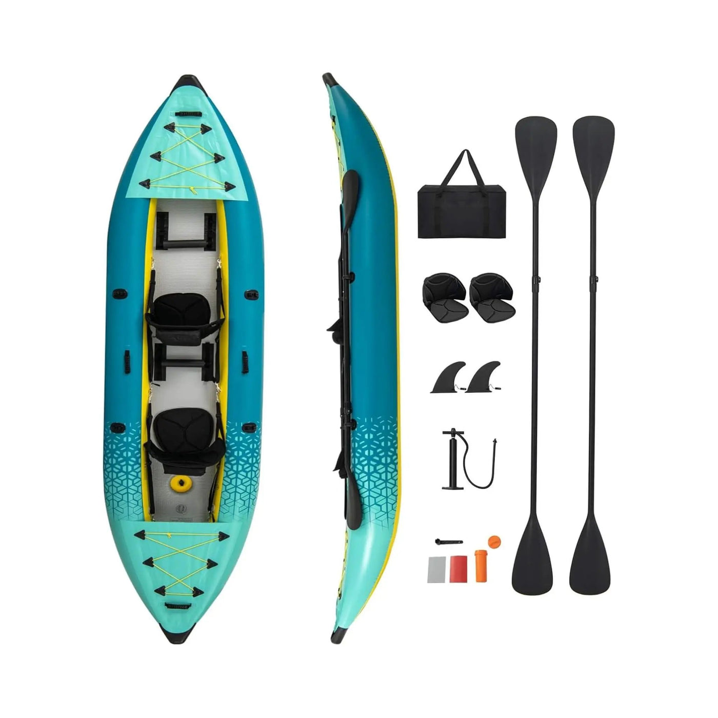 Premium 12FT 2-Person Inflatable Tandem Kayak Kit With Pump And Paddles (SAK94816) by SAKSBY WHOLESALE