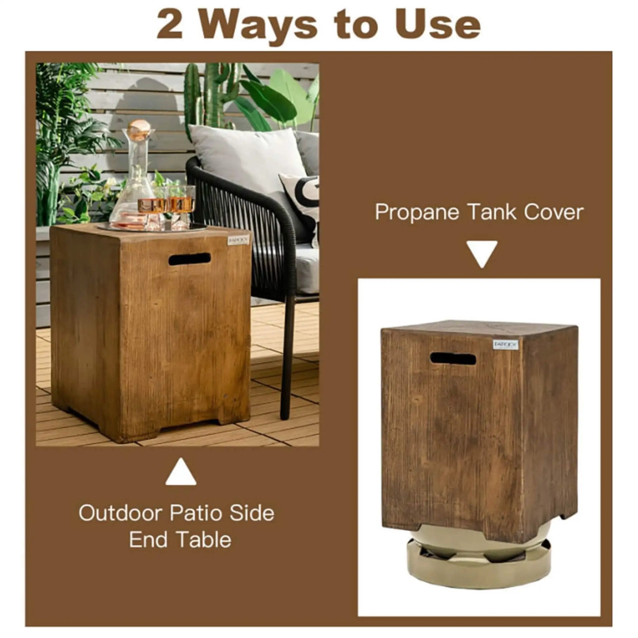 Premium 16-Inch Outdoor Hideaway Table Cover For Standard 20 LBS Propane Tank (SAK73142) by SAKSBY WHOLESALE