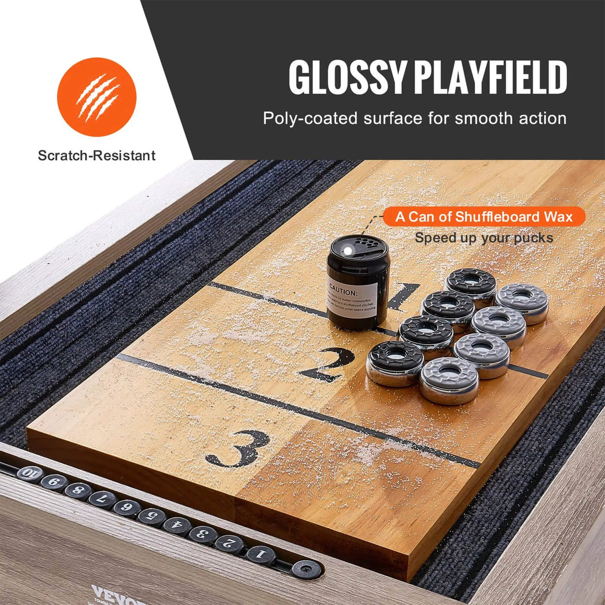 Premium 2-In-1 Shuffleboard Game Table Set With Bowling Combo (SAK81698) by SAKSBY WHOLESALE