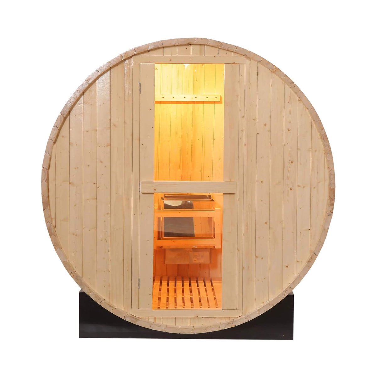 Thermora Haven Premium All-Weather Outdoor Pinewood Barrel Sauna Kit With 4.5KW Heater And Tempered Glass Window (SAK91462) by SAKSBY WHOLESALE