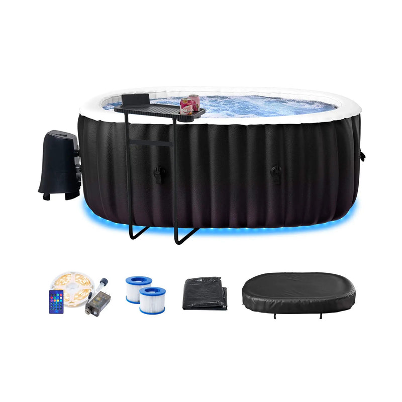 Premium 2-Person Inflatable Hot Tub Kit With 8-Color LED Lights (SAK98431) by SAKSBY WHOLESALE