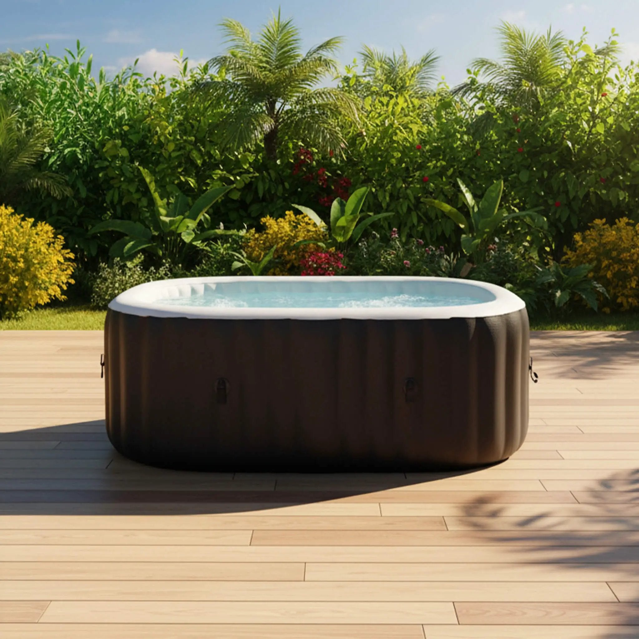 Premium 2-Person Inflatable Hot Tub Kit With 8-Color LED Lights (SAK98431) by SAKSBY WHOLESALE