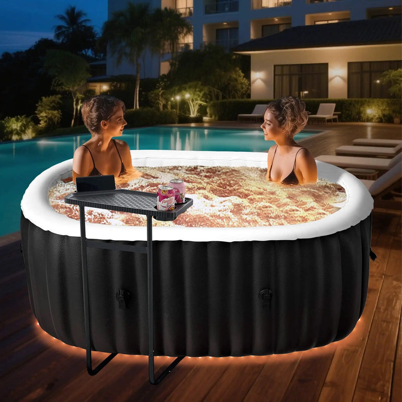 Premium 2-Person Inflatable Hot Tub Kit With 8-Color LED Lights (SAK98431) by SAKSBY WHOLESALE