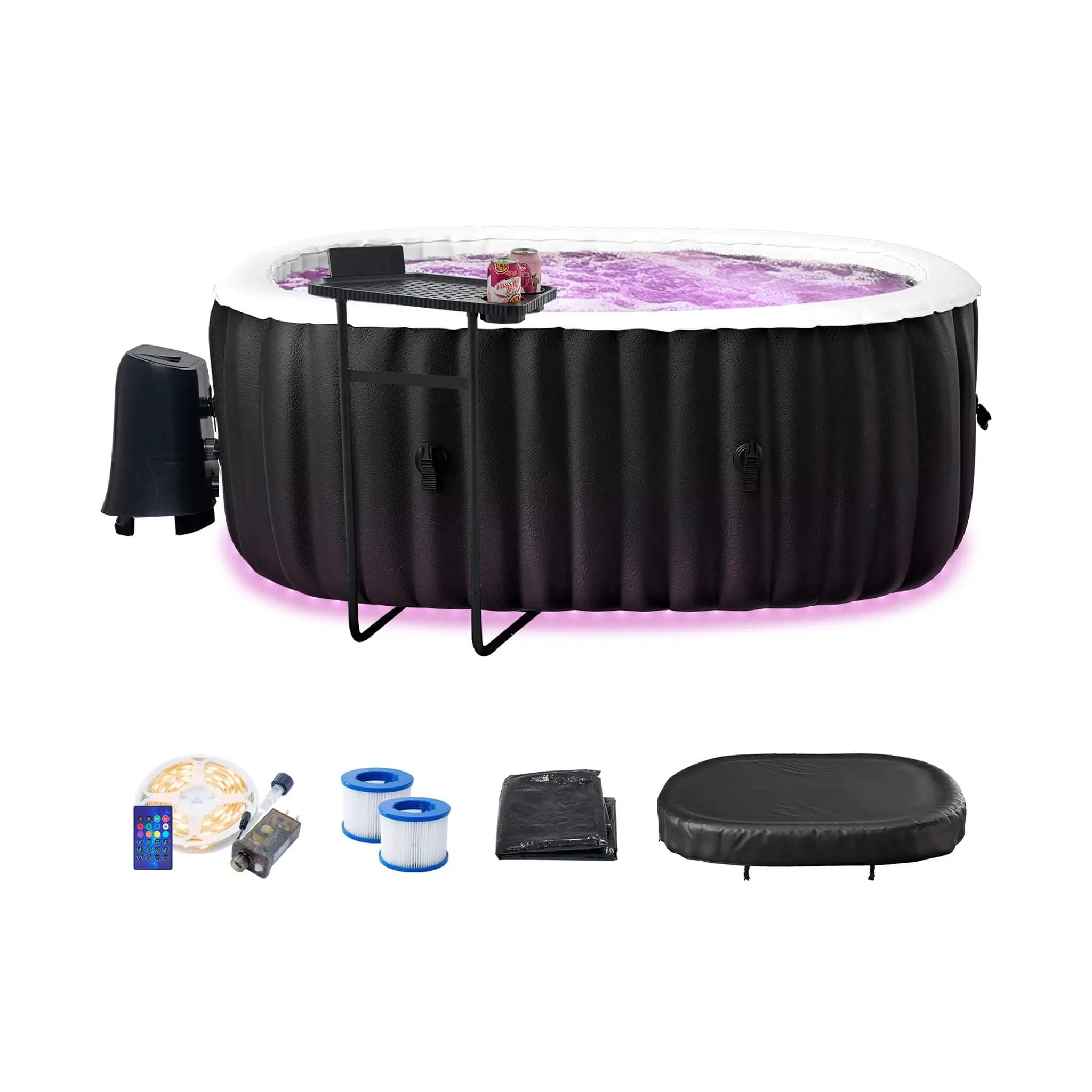 Premium 2-Person Inflatable Hot Tub Kit With 8-Color LED Lights (SAK98431) by SAKSBY WHOLESALE