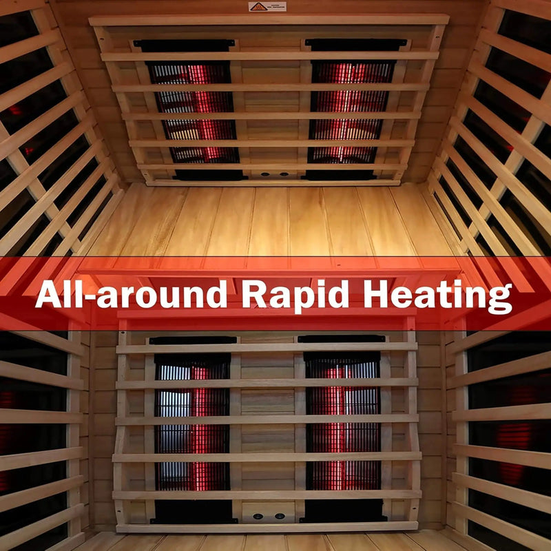 Thermora Alveron 2-Person Outdoor Mahogany Low EMF Far Infrared Sauna With Bluetooth Audio And LED Lights (SAK83719) by SAKSBY WHOLESALE