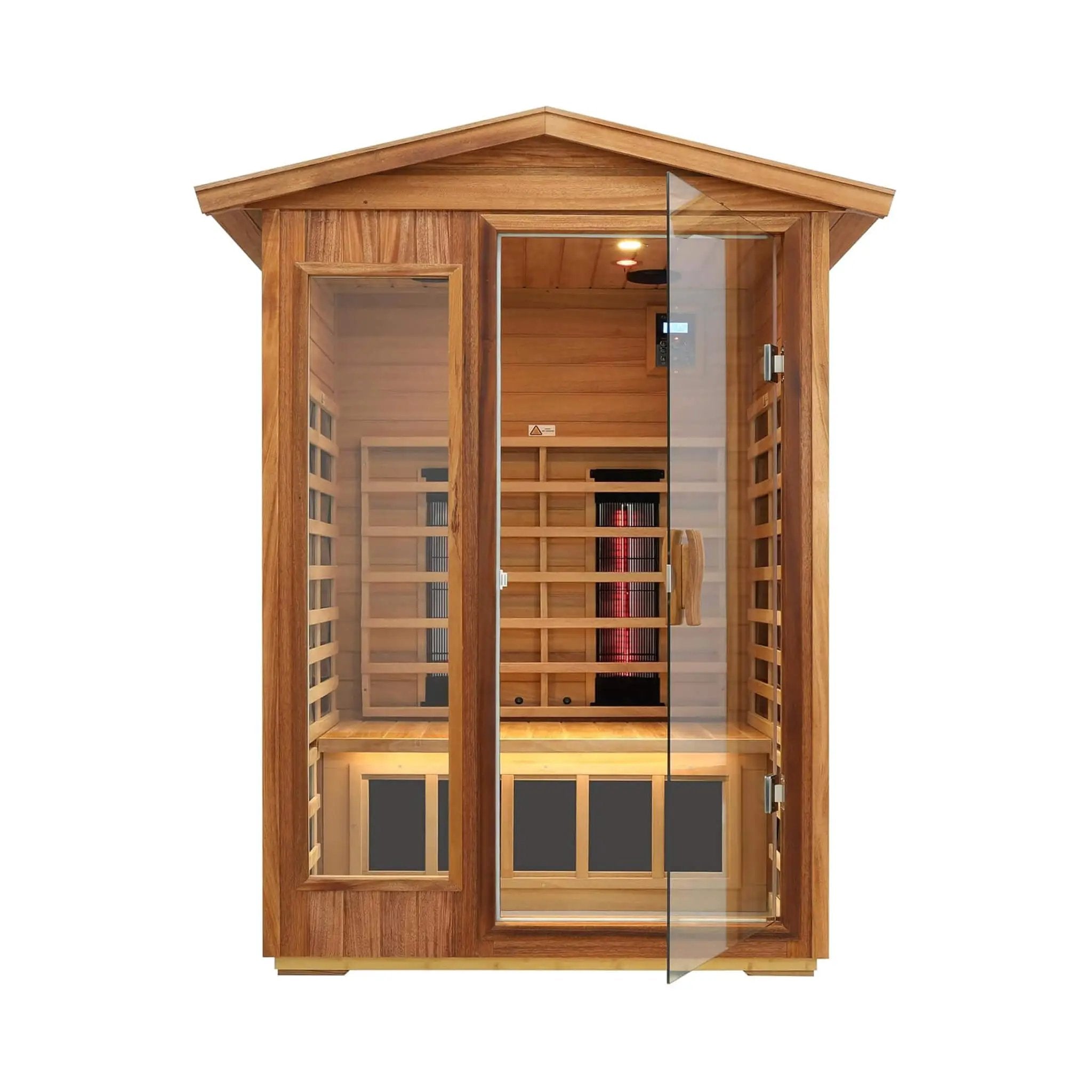 Thermora Alveron 2-Person Outdoor Mahogany Low EMF Far Infrared Sauna With Bluetooth Audio And LED Lights (SAK83719) by SAKSBY WHOLESALE