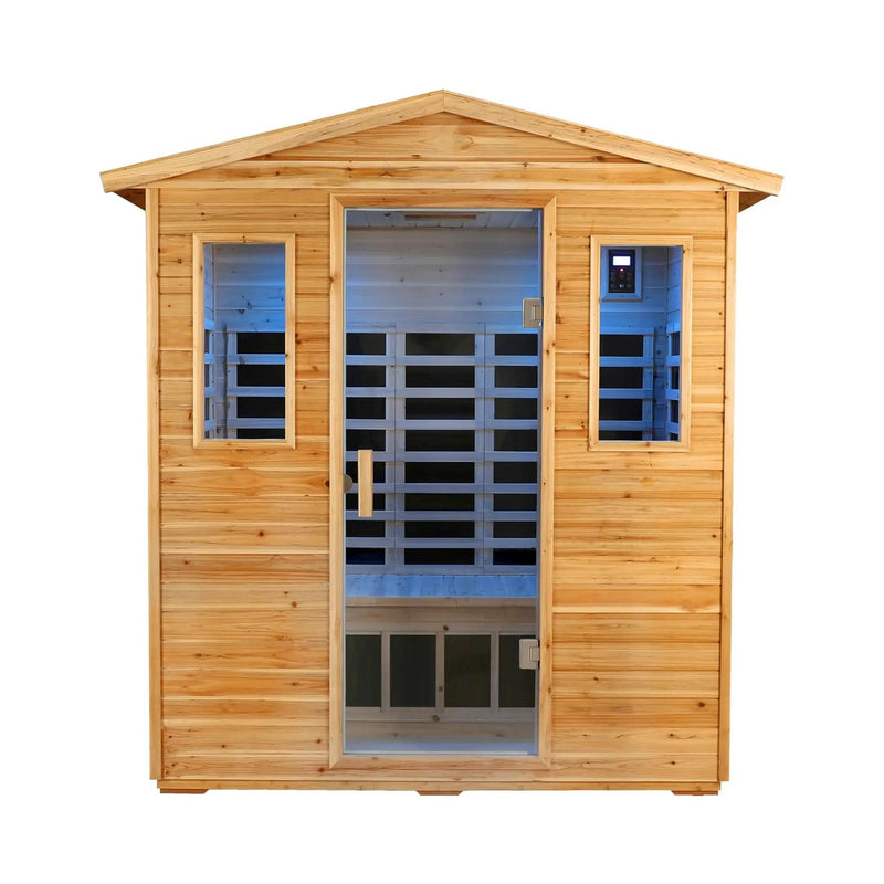 Thermora Kora Deluxe 3-Person Outdoor Full Spectrum Low EMF Infrared Home Sauna With Bluetooth Speakers And LED Reading Light (SAK14098) by SAKSBY WHOLESALE