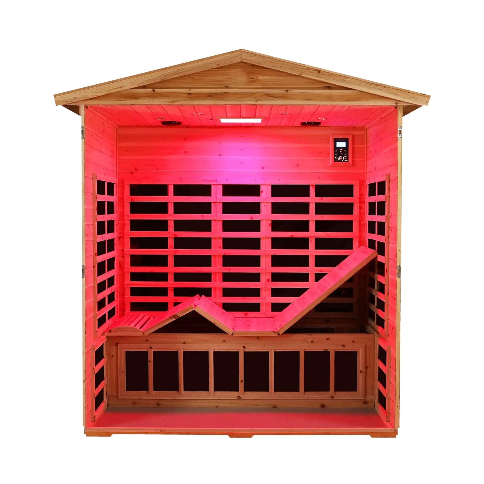 Thermora Kora Deluxe 3-Person Outdoor Full Spectrum Low EMF Infrared Home Sauna With Bluetooth Speakers And LED Reading Light (SAK14098) by SAKSBY WHOLESALE