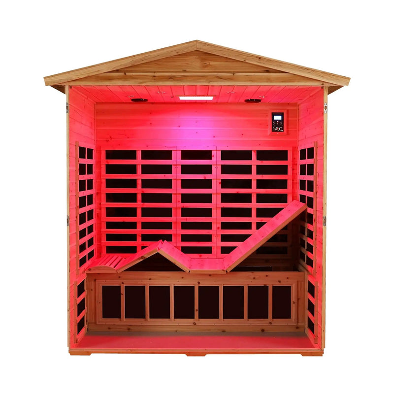 Thermora Kora Deluxe 3-Person Outdoor Full Spectrum Low EMF Infrared Home Sauna With Bluetooth Speakers And LED Reading Light (SAK14098) by SAKSBY WHOLESALE