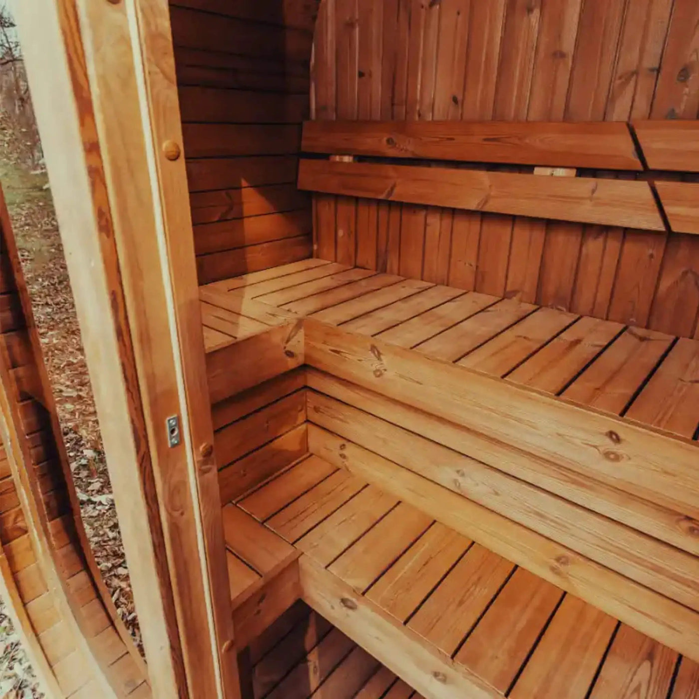 Premium 3-Person Outdoor Scandinavian ThermoWood Cube Sauna Kit With LED Lighting (SAK47582) by SAKSBY WHOLESALE