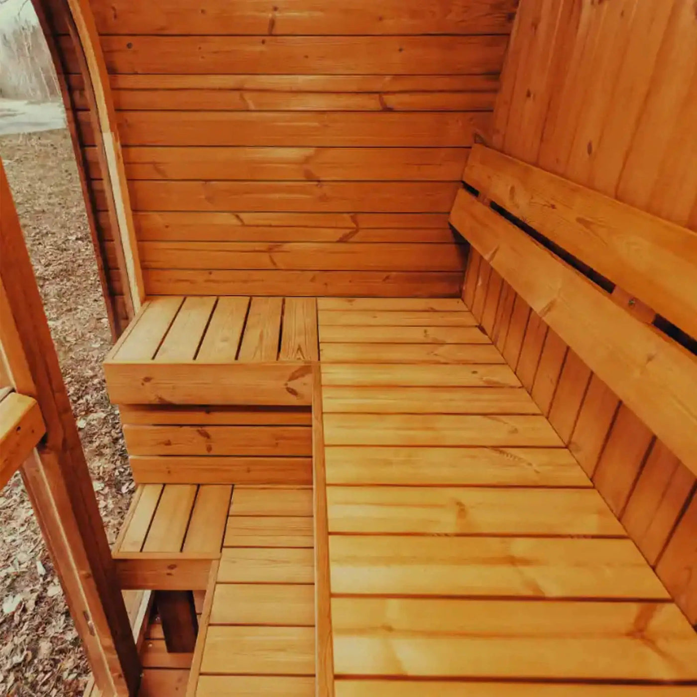 Premium 3-Person Outdoor Scandinavian ThermoWood Cube Sauna Kit With LED Lighting (SAK47582) by SAKSBY WHOLESALE