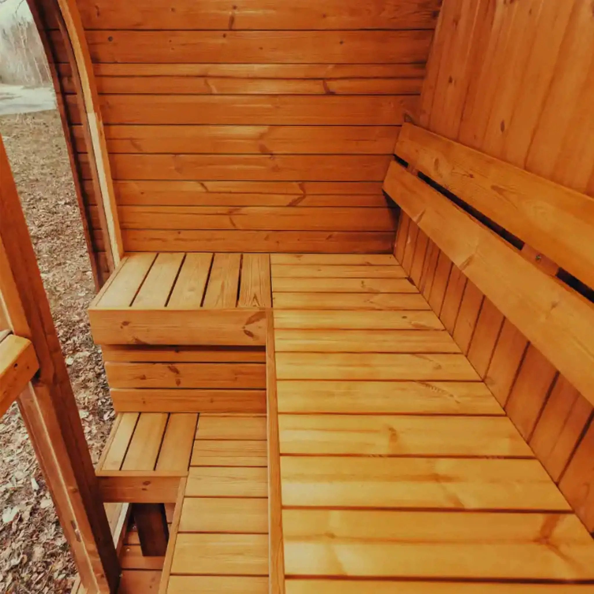 Premium 3-Person Outdoor Scandinavian ThermoWood Cube Sauna Kit With LED Lighting (SAK47582) by SAKSBY WHOLESALE