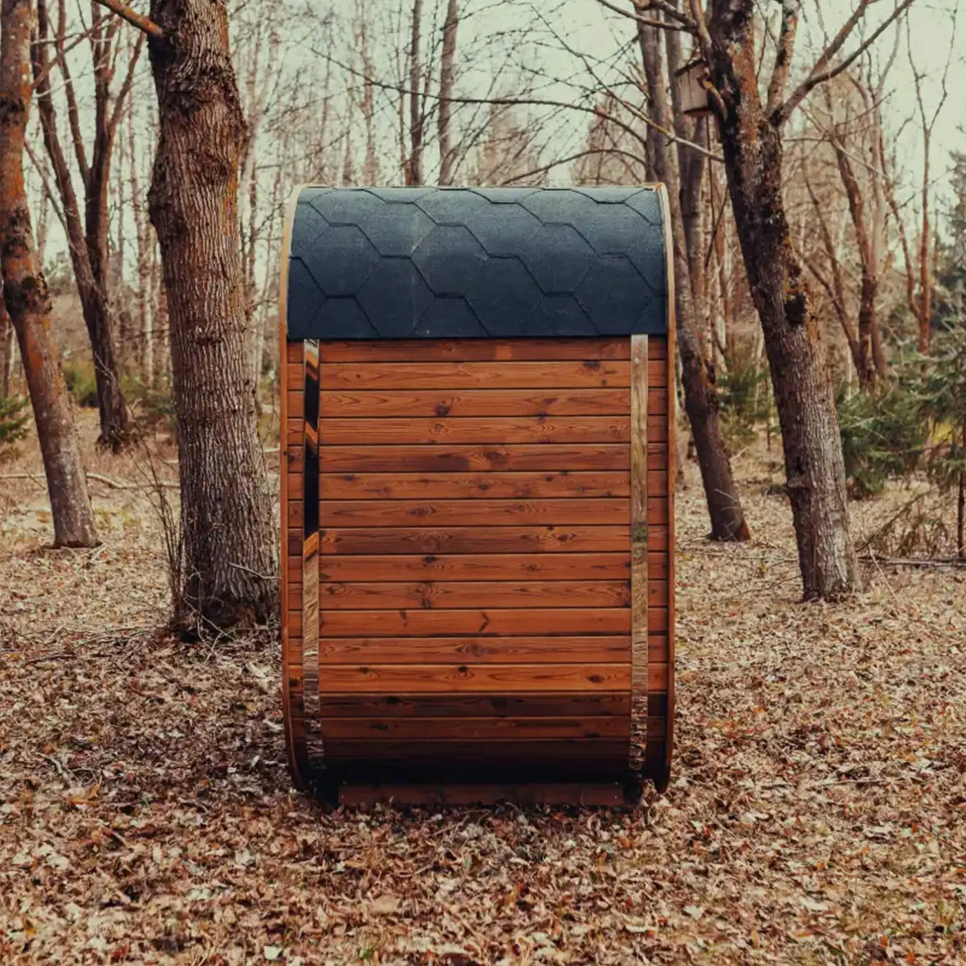 Premium 3-Person Outdoor Scandinavian ThermoWood Cube Sauna Kit With LED Lighting (SAK47582) by SAKSBY WHOLESALE