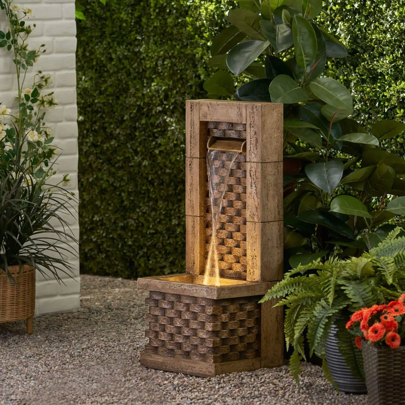 Alora Premium 35-Inch Hand-Crafted Weather-Resistant Waterfall Fountain With LED Lights (SAK86757) by SAKSBY WHOLESALE