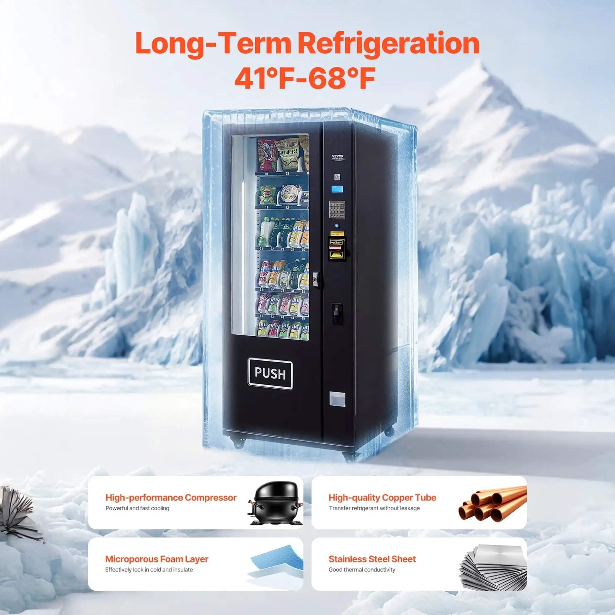 Premium 36-Slot Combo Vending Machine With ICT Bill And Coin Acceptor (SAK31832) by SAKSBY WHOLESALE