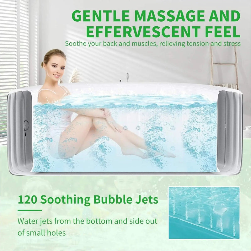 Premium Large 4-Person Inflatable Hot Tub Kit With 8-Color LED Lights (SAK20759) by SAKSBY WHOLESALE