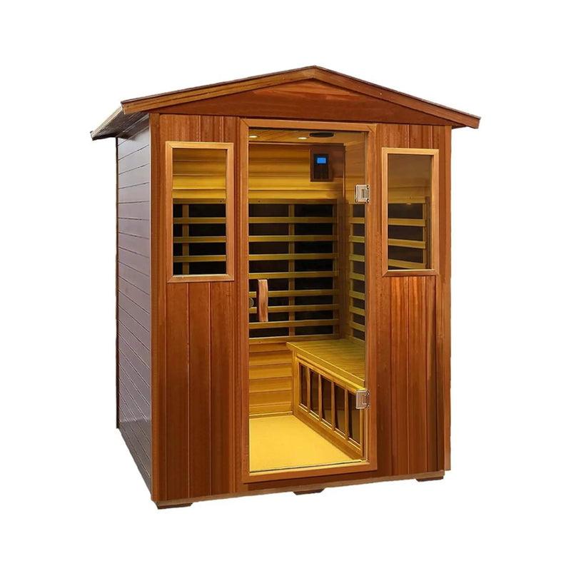 Thermoa Valois Premium 4-Person 2050W Luxury Low EMF Outdoor FAR Infrared Home Sauna With Bluetooth Audio (SAK15372) by SAKSBY WHOLESALE