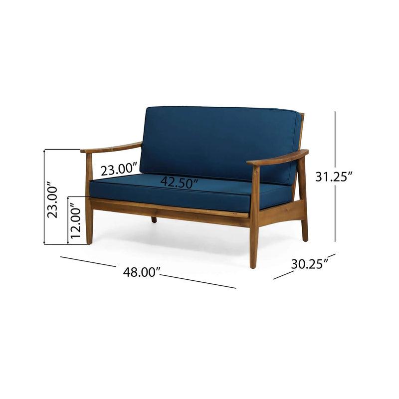 Alora Premium 4-Piece Wooden Outdoor Patio Conversation Seating Set With Cushions (SAK31469) by SAKSBY WHOLESALE