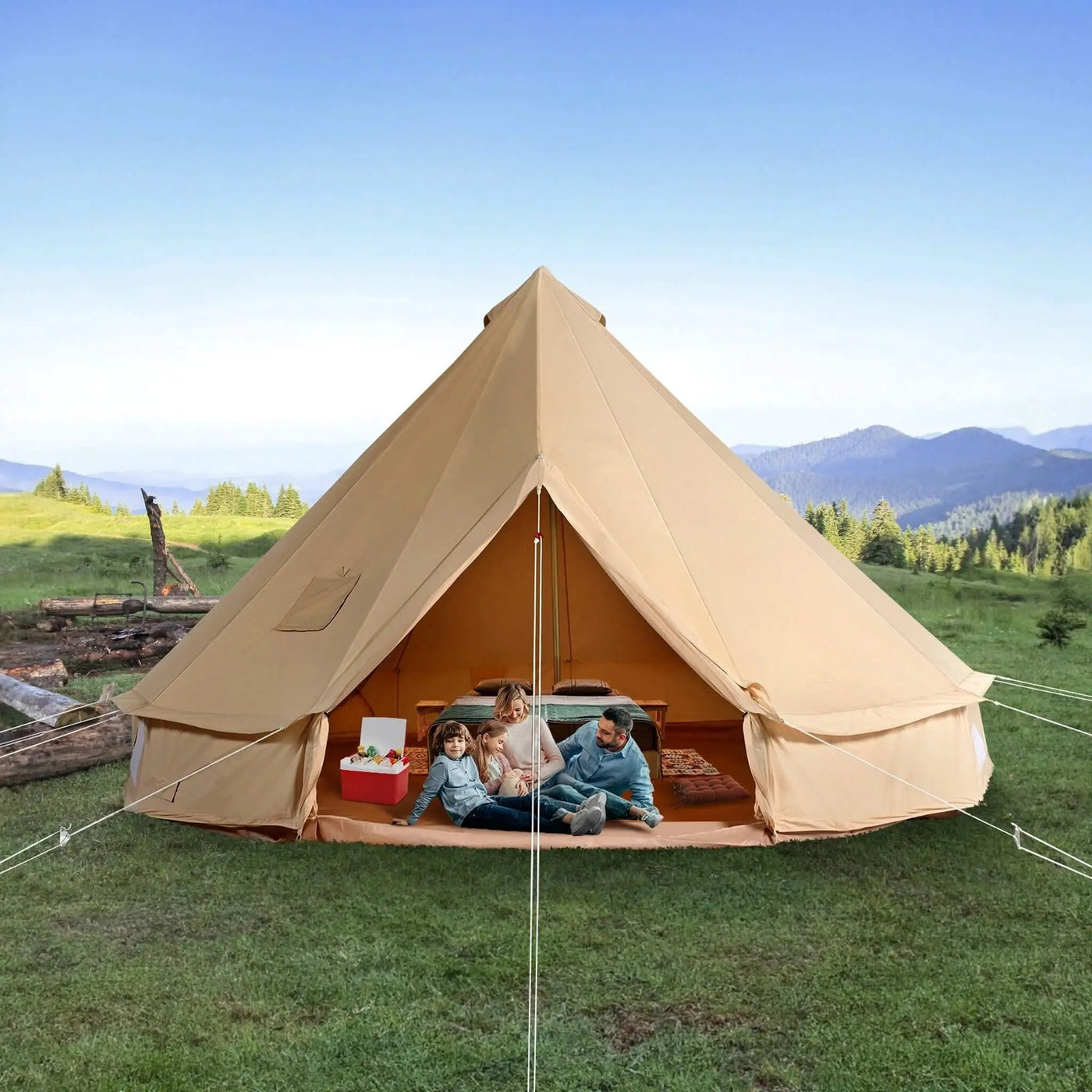 Premium 4-Season Camping Canvas Bell Yurt Tent With Stove Jack (SAK47589) by SAKSBY WHOLESALE