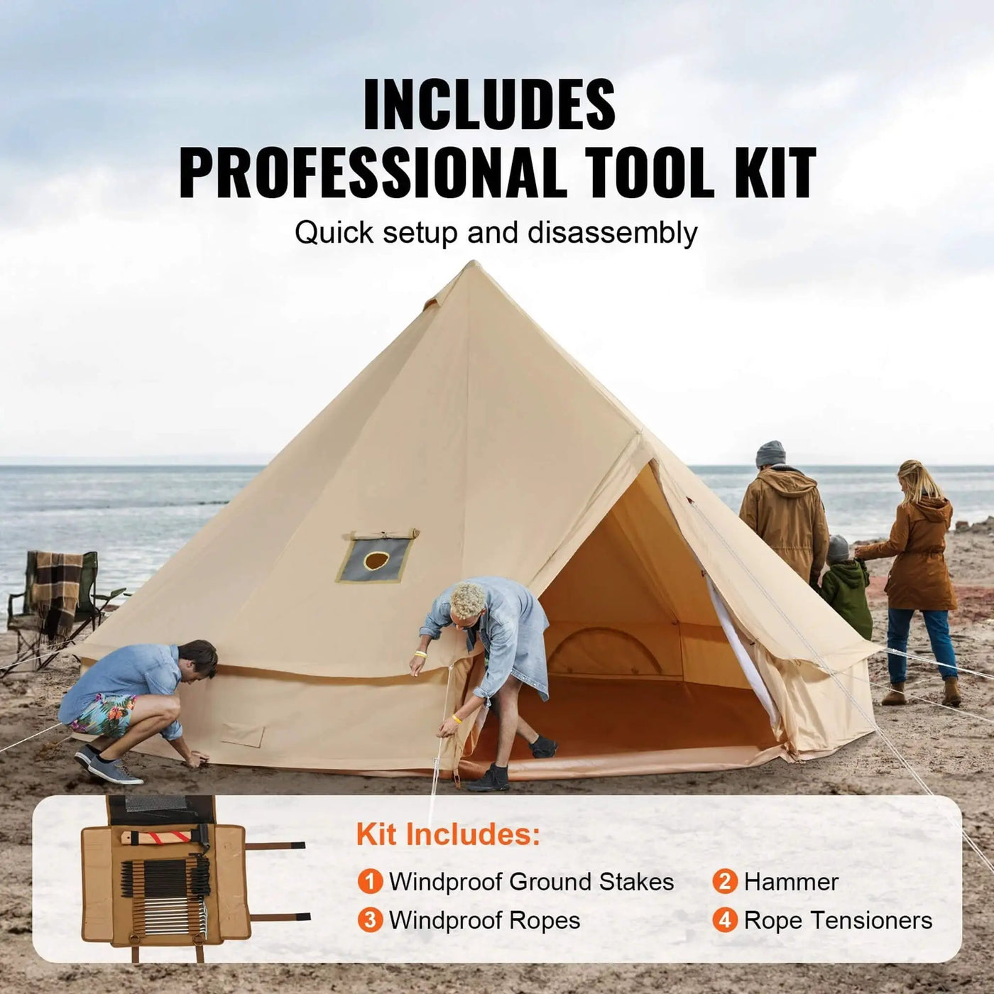 Premium 4-Season Camping Canvas Bell Yurt Tent With Stove Jack (SAK47589) by SAKSBY WHOLESALE