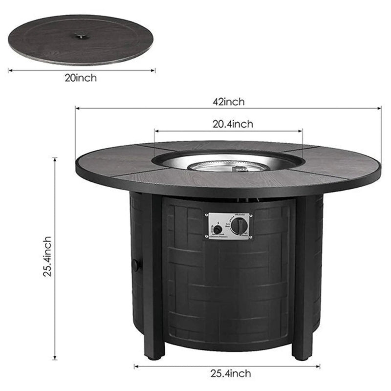 Alora Premium 42-Inch Outdoor 50K BTU Propane Patio Gas Fire Pit Coffee Table W/ Cover (SAK95331) by SAKSBY WHOLESALE