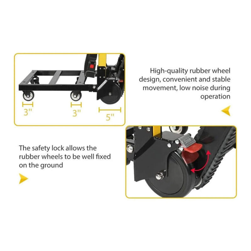 Premium 440LBS Electric Stair Climbing Dolly Hand Truck Folding Cart With Wheels (SAK31825) by SAKSBY WHOLESALE