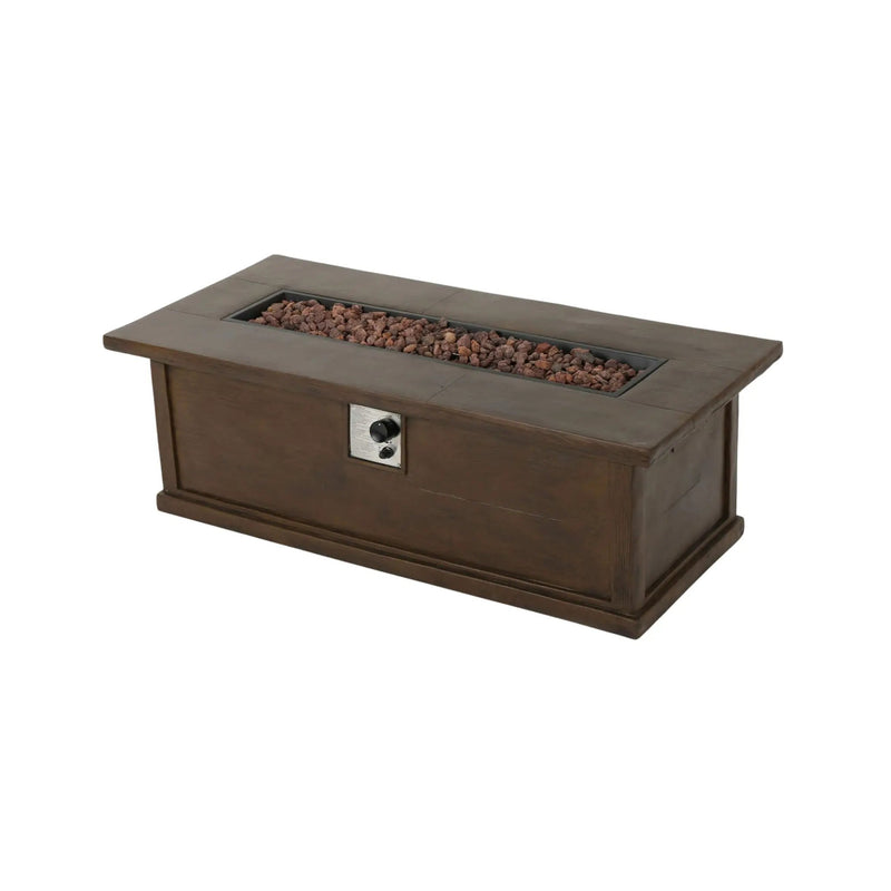 Alora Premium 56" Transitional Rectangular Outdoor Propane Gas Fire Pit Table, 50K BTU (SAK25790) by SAKSBY WHOLESALE