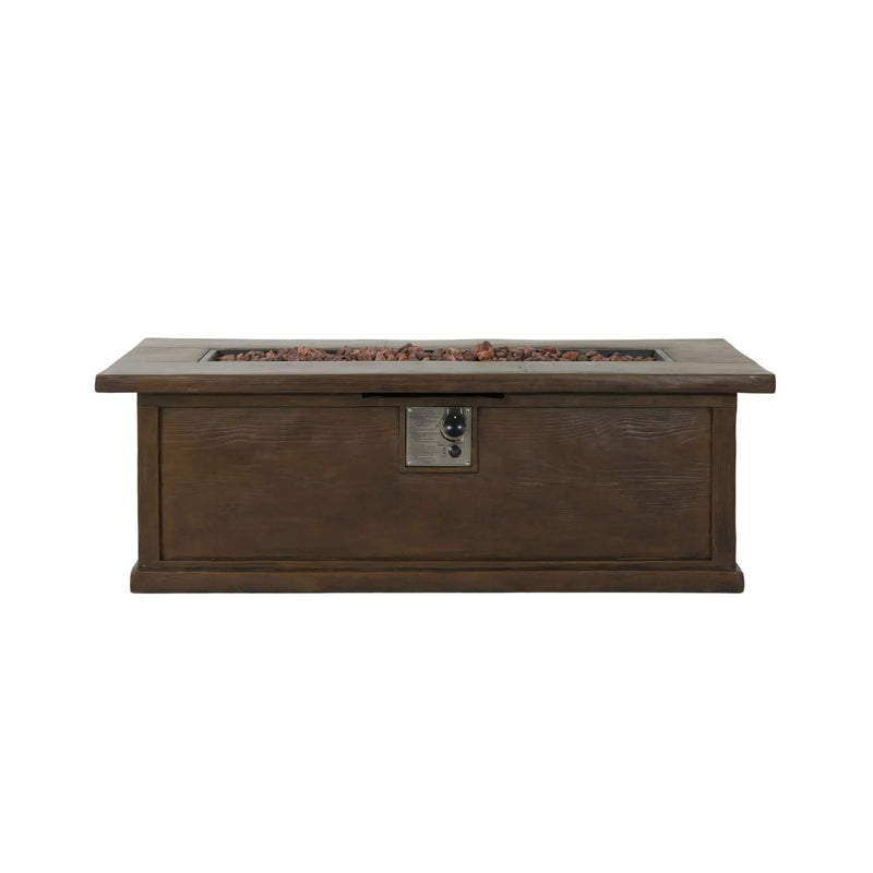 Alora Premium 56" Transitional Rectangular Outdoor Propane Gas Fire Pit Table, 50K BTU (SAK25790) by SAKSBY WHOLESALE