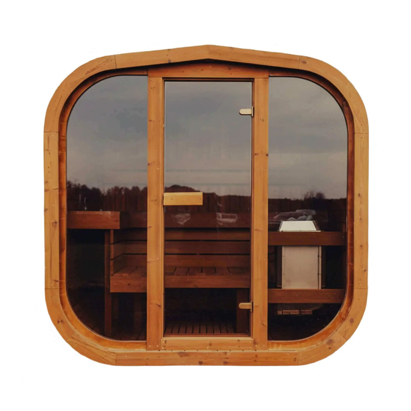 Premium 6-Person Outdoor Scandinavian ThermoWood Cube Sauna Kit With LED Lighting (SAK89146) by SAKSBY WHOLESALE