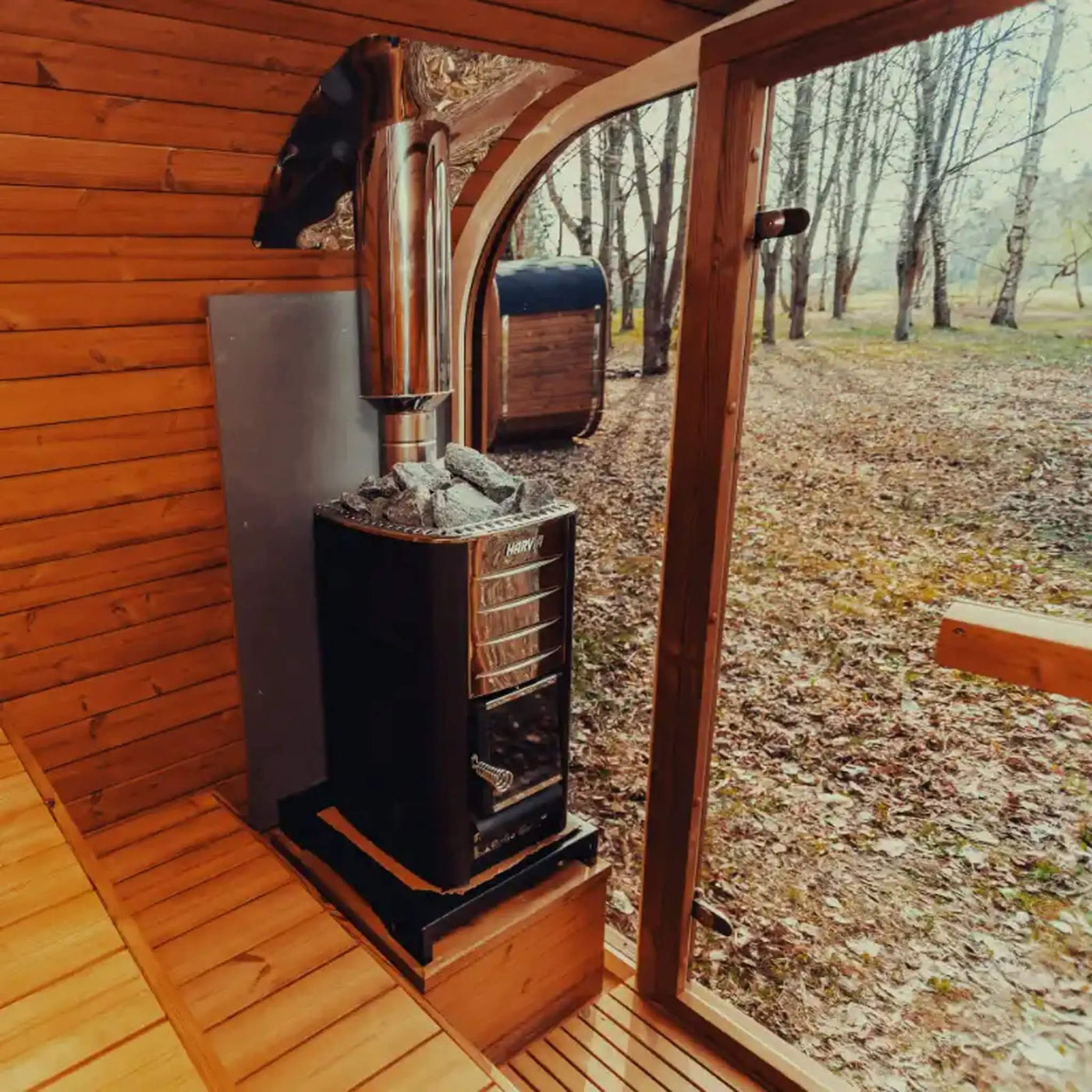 Premium 6-Person Outdoor Scandinavian ThermoWood Cube Sauna Kit With LED Lighting (SAK89146) by SAKSBY WHOLESALE