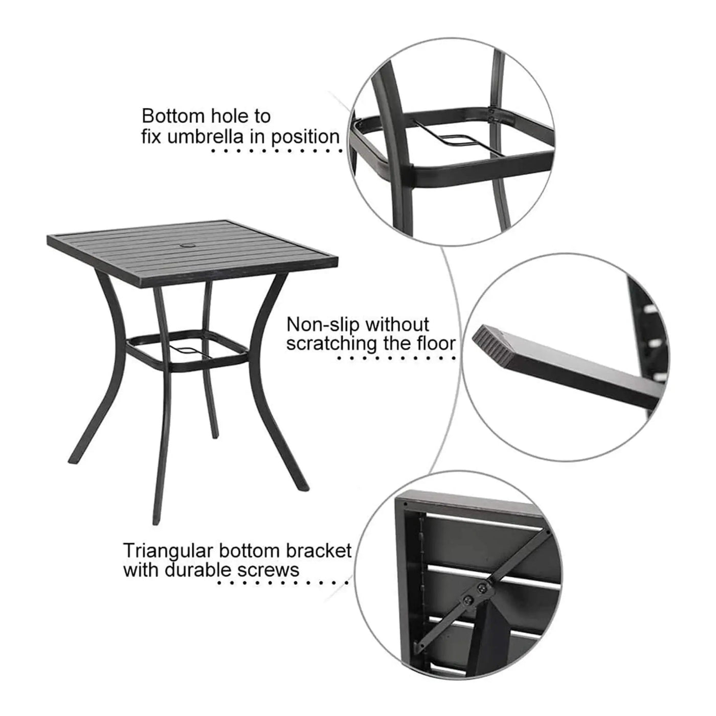 Alora Premium 6-Piece Bar Patio Furniture Set With Umbrella, Swivel Chairs, And Cushions (SAK90375) by SAKSBY WHOLESALE