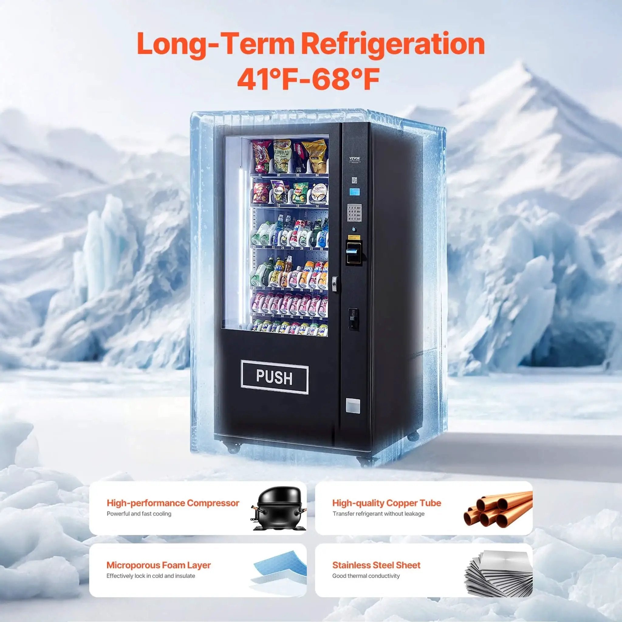 Premium 60-Slot Combo Vending Machine With ICT Bill And Coin Acceptor (SAK31842) by SAKSBY WHOLESALE