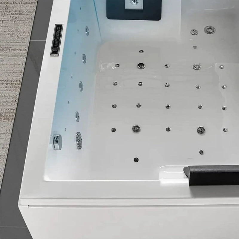 Nuvia Luxara 71-Inch Premium Modern Acrylic Soaking Bathtub With Bubble Jets And LED Lighting (SAK26415) by SAKSBY WHOLESALE