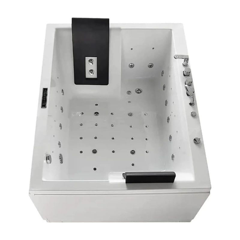 Nuvia Luxara 71-Inch Premium Modern Acrylic Soaking Bathtub With Bubble Jets And LED Lighting (SAK26415) by SAKSBY WHOLESALE